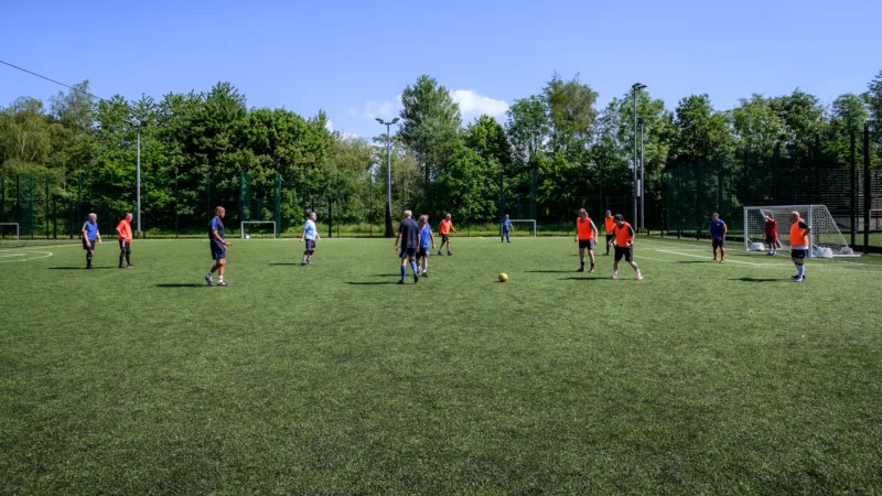 Men playing walking football