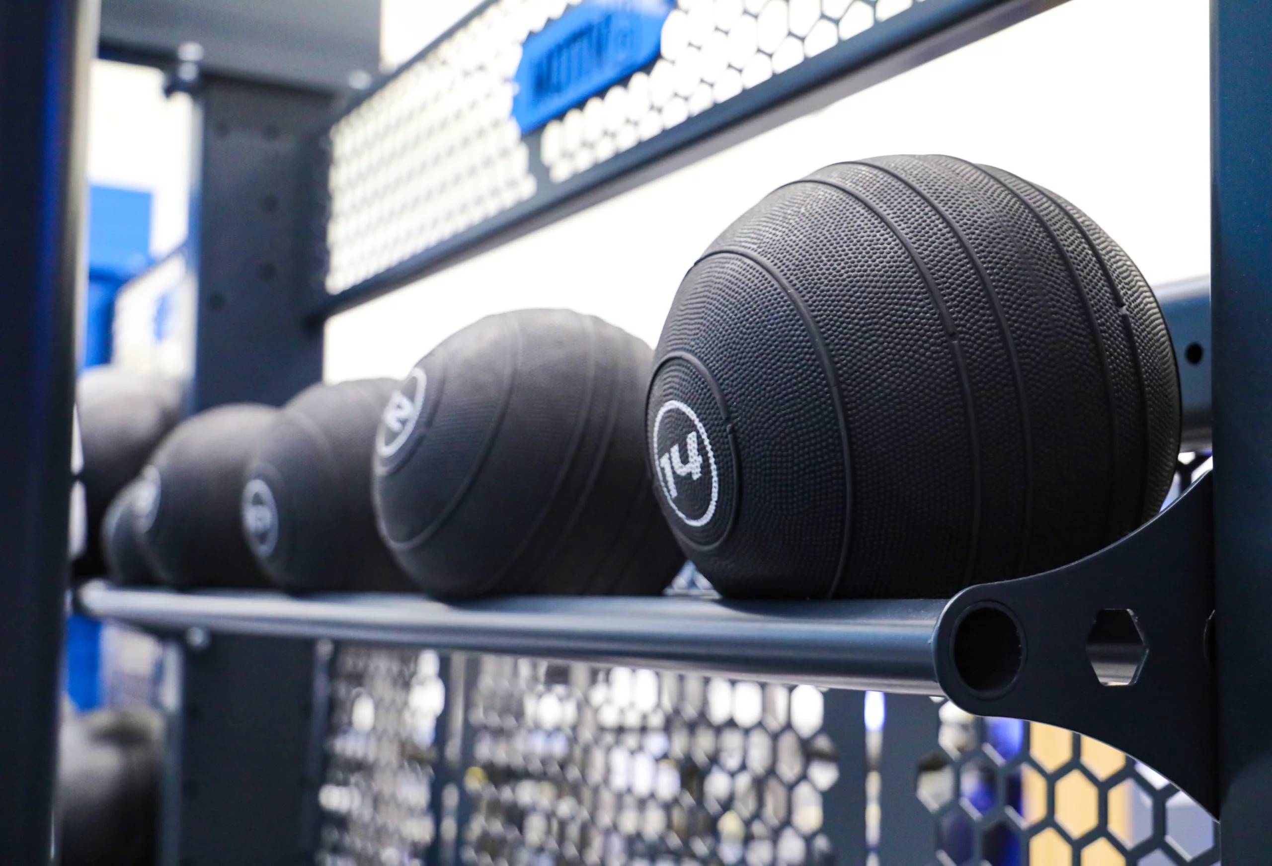 Medicine balls at Bolton Arena gym