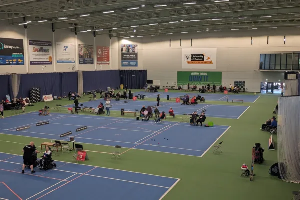 Boccia event set up at Active Bolton Arena.