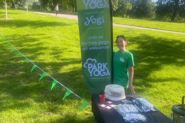 Park Yoga Event Set Up at Queen's Park