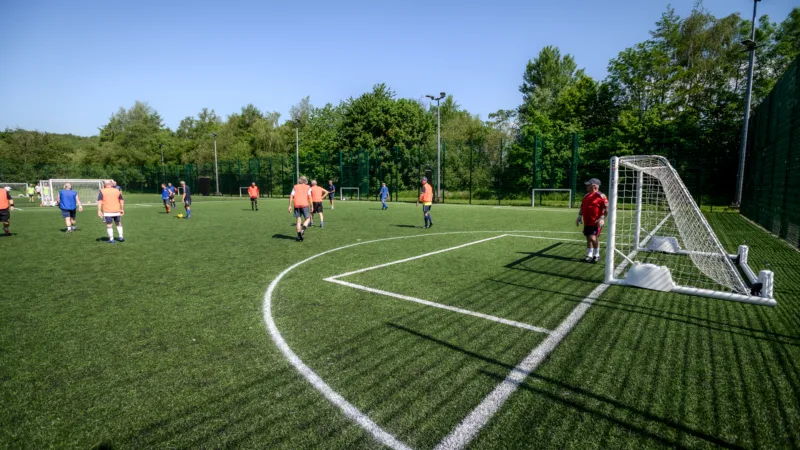 Men playing walking football