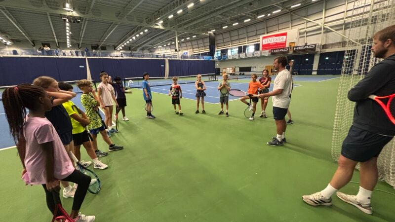 Children's tennis lesson at Active Bolton Arena